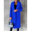 Jachetă Tren Loose Toamnă Iarnă Femei Top Ele Fashion Mânecă Lungă Guler Rever Buzunar Dublu Nasturi Palton Lung