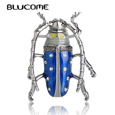 Vintage Blaue Insekt Brosche Zikade Broschen Frauen Kinder Geschenke Für Kleidung Zubehör Legierung Emaille Corsage Pins Schmuck