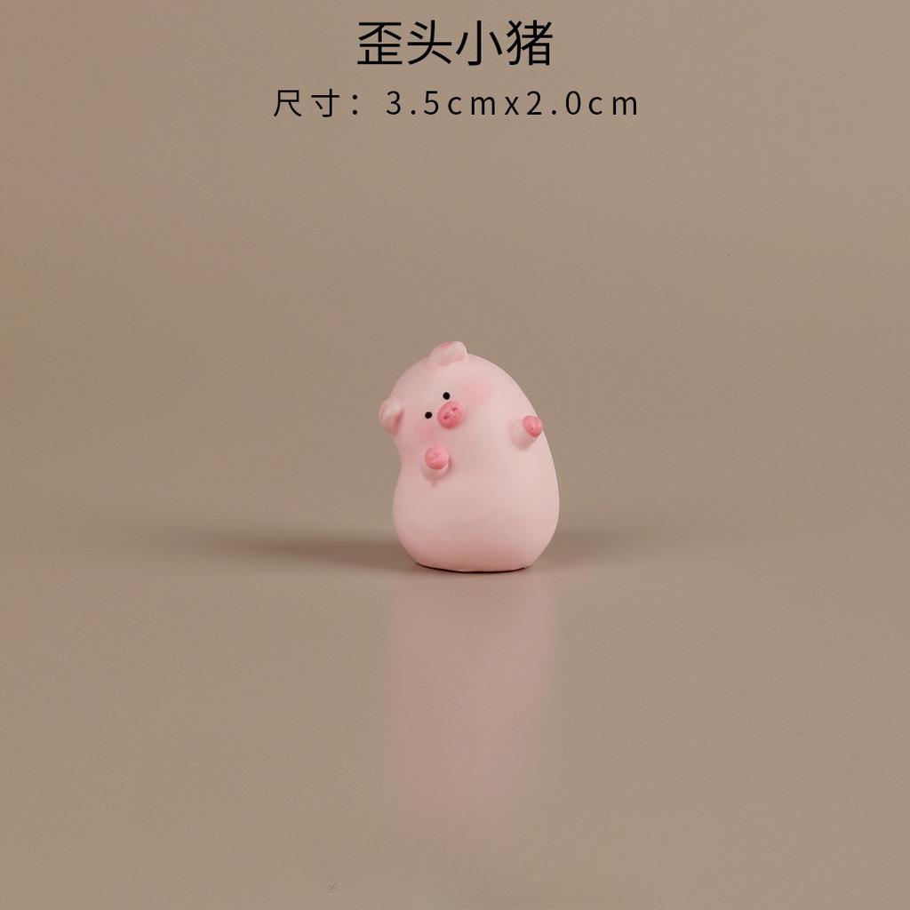 1pc Creative Cartoon Cute Little Pig Micro Landscape Decoration Accessories, Doll House Desktop Small Ornaments