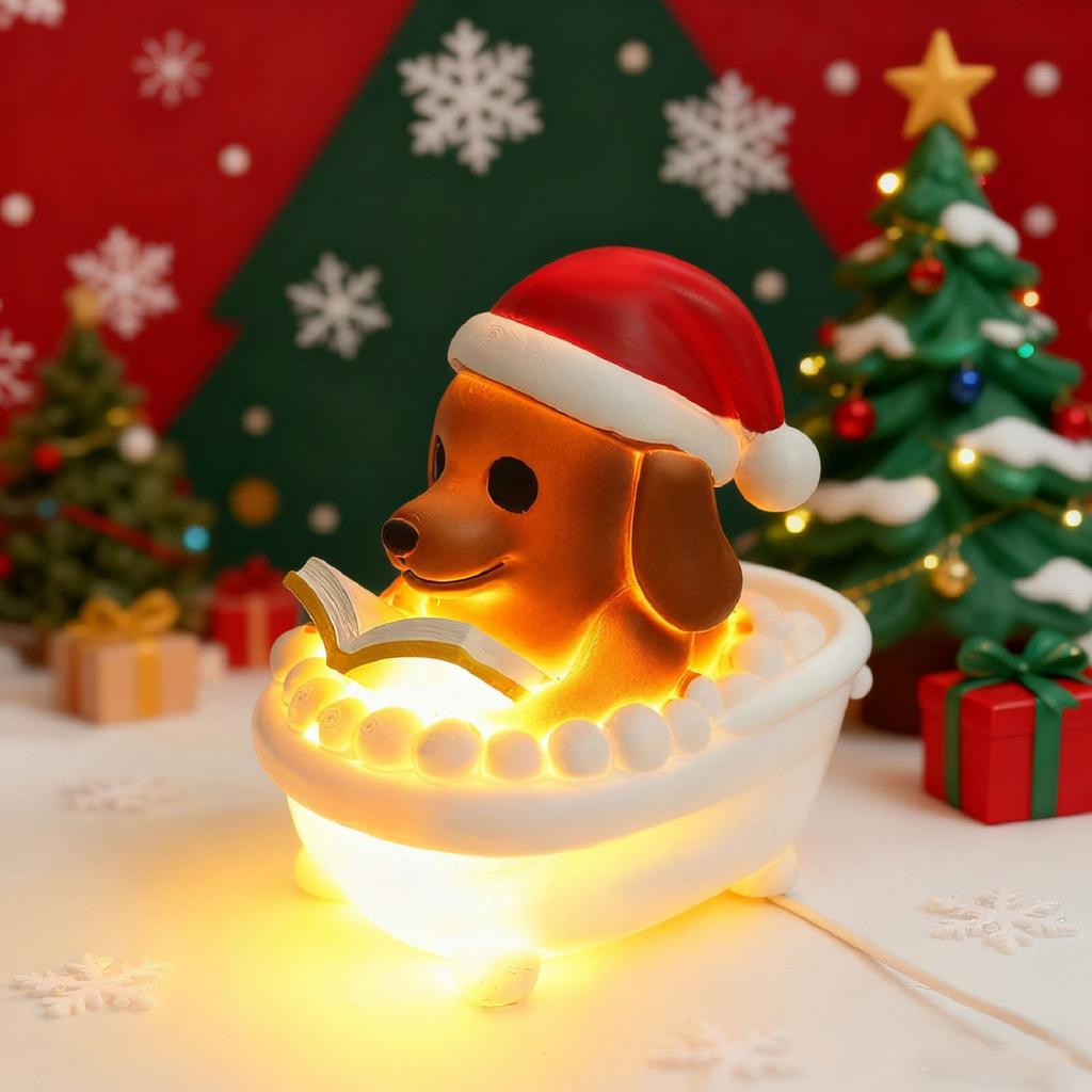 Christmas Resin Bathtub Bath Old Man Snowman Resin Decorative Lamp Christmas Party Gift