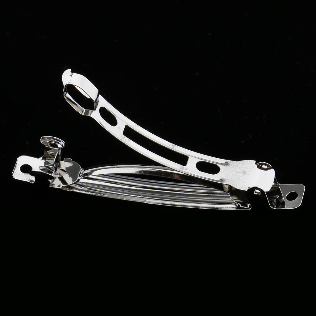 50pcs Metal French Barrette Blank Hair Clip Hairpins Arches Silver DIY Hair Accessories