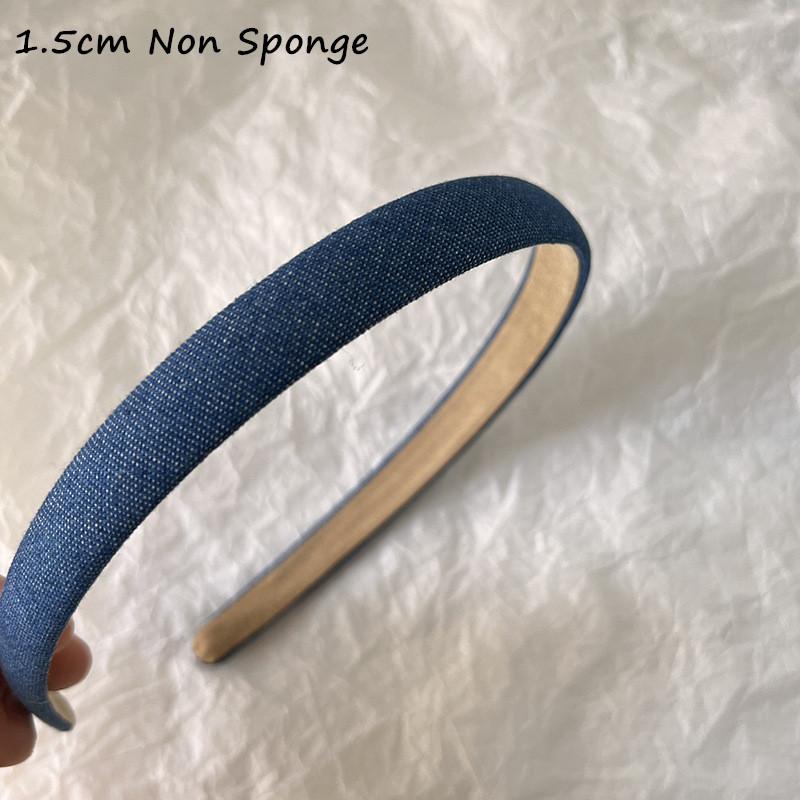

1,5/2/3 см Минималистичные женские повязки на голову из денима с губчатой подкладкой для дам для повседневного шопинга, нарядные аксессуары-обручи для волос