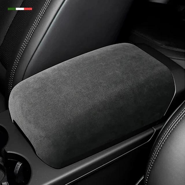 Housse d'accoudoir adhésive en daim, panneau de couvercle de boîte de rangement pour Porsche Macan