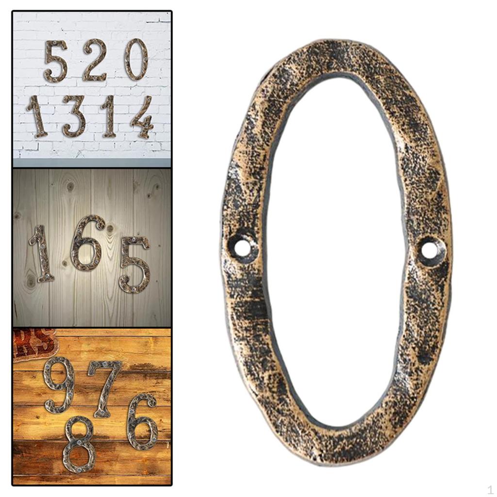 Home Number, Cast Iron Rustic DIY Crafts Mailbox Numbers Door Address Number for Various Digital