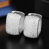 Cao Shi Women’s Full Diamond Square Earrings - Shiny, Chic and Versatile