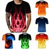 Men's Fashion Casual Loose 3D Cool Printing Round Neck Pullover T-Shirt Top