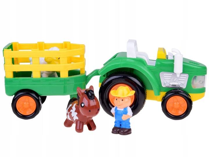 Traktor s přívěsem Farmář a zvířátka Zvuk + Světlo Za5390