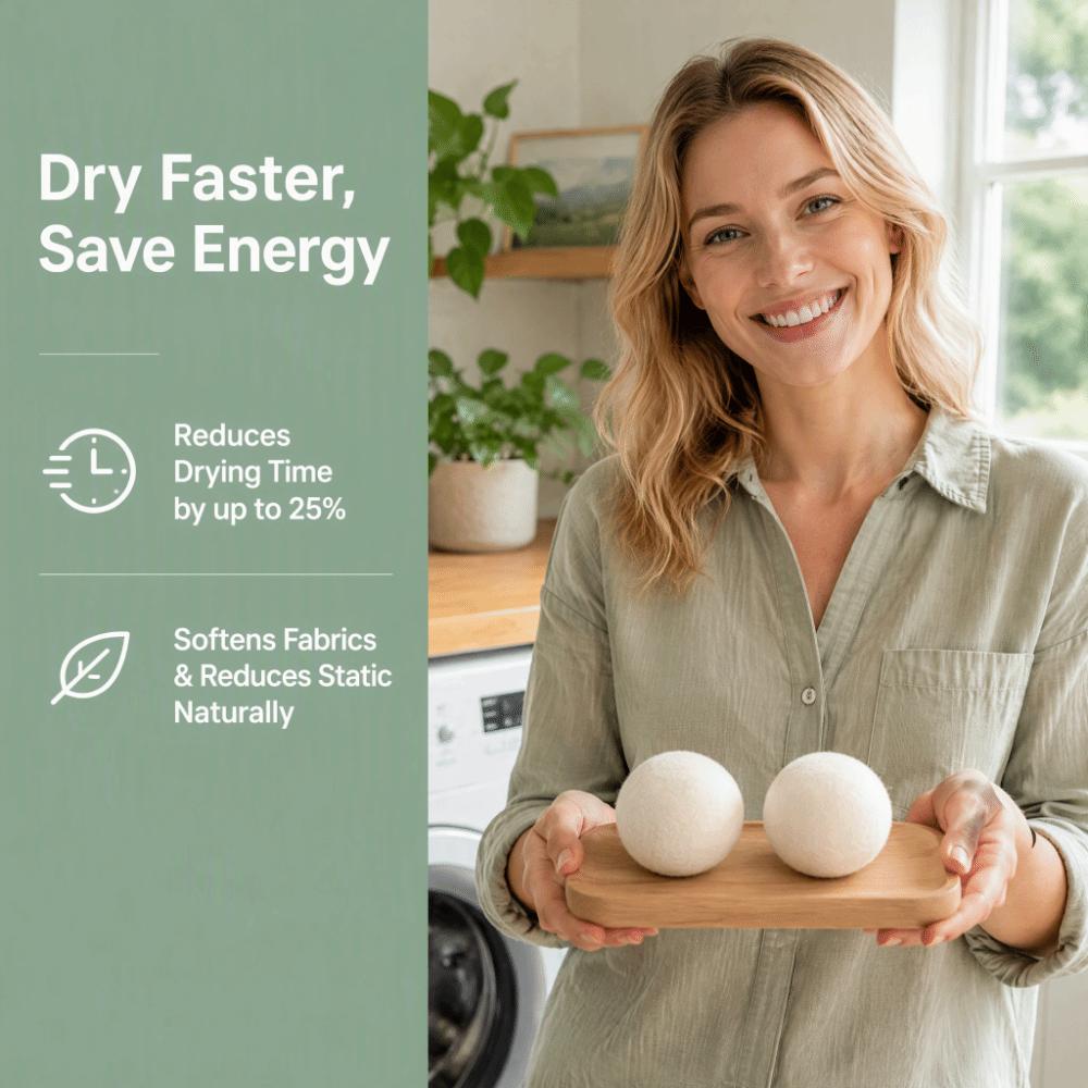 6pcs 4cm/1.6in Diameter Laundry Wool Balls Natural Fabric Softener Balls  For Drying Machine