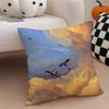 F-Fourth W-Wing Dragon Pillow Case Anti-Dustmite Pillowcase Invisible Zipper Silky Short Plush Sofa Cushion Cover