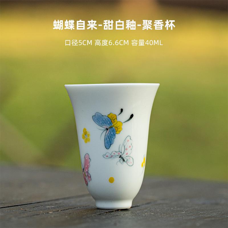 1pcs 50ml Ceramic Fragrance Cup Home Hand-painted Tea Cup Personal Tea Set Chinese Underglaze Colored Cups