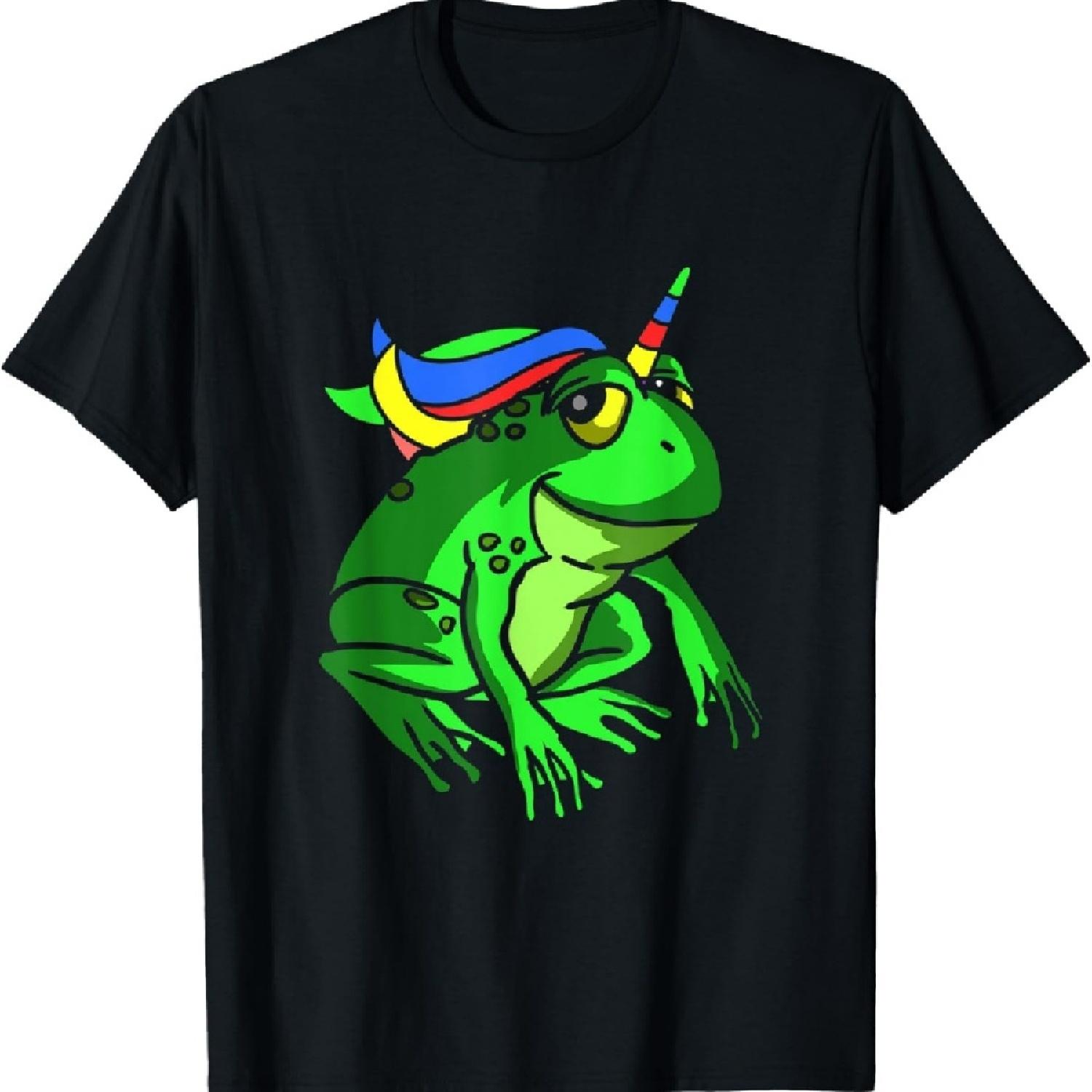 

Лягушка Жаба Зоопарк Животное Красочный Радужный Миф Сказка Единорог Футболка XXXXXL чёрный