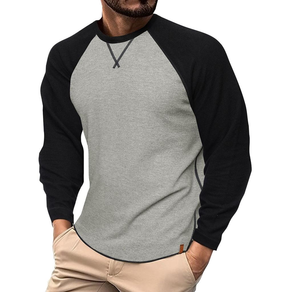 Plus Size Men's Long Sleeve T-shirt European And American Men's Shirt Top