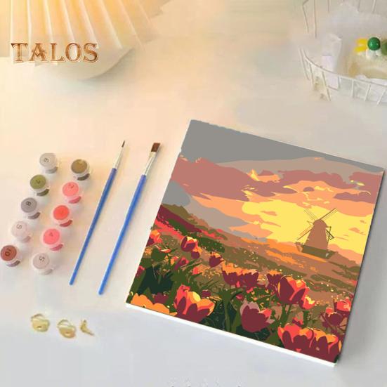 Malen nach Zahlen-Set für Erwachsene und Kinder, ungerahmt, Blumen, Acrylfarbe auf Leinwand, digitales Ölgemälde-Set zum Selbermachen für die Wanddekoration zu Hause