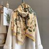 Winter Warm Cashmere Scarf For Women Flowers Pashmina Shawl Wrap Neckerchief Female Bufanda Echarpe Design Headband