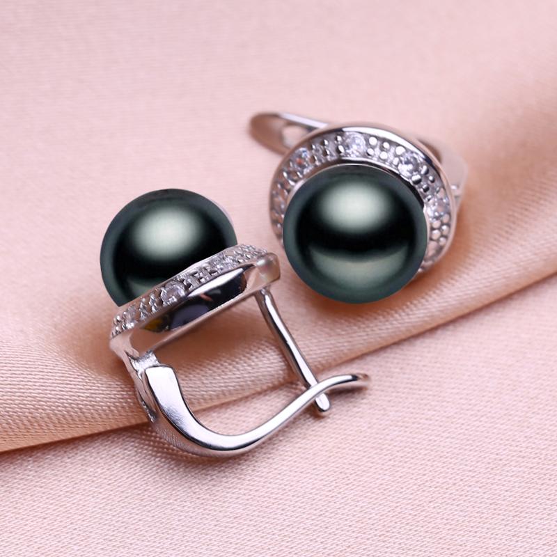 seniko 8-9mm Natural Freshwater Pearl Earrings Fashion Cubic Zirconia Clip Earrings For Women Girl Gift