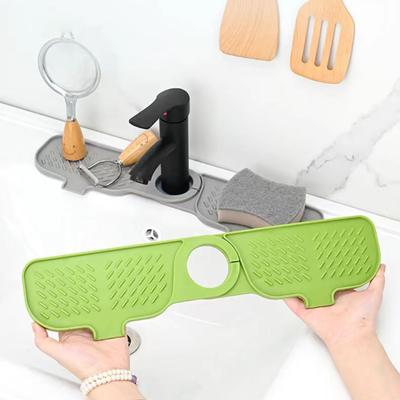 Kitchen Sink Splash Guard Waterproof Thickened Faucet Drying Mat Dish Sponge Soap Holder Bathroom Sink Draining Pad Drip Catcher Tray