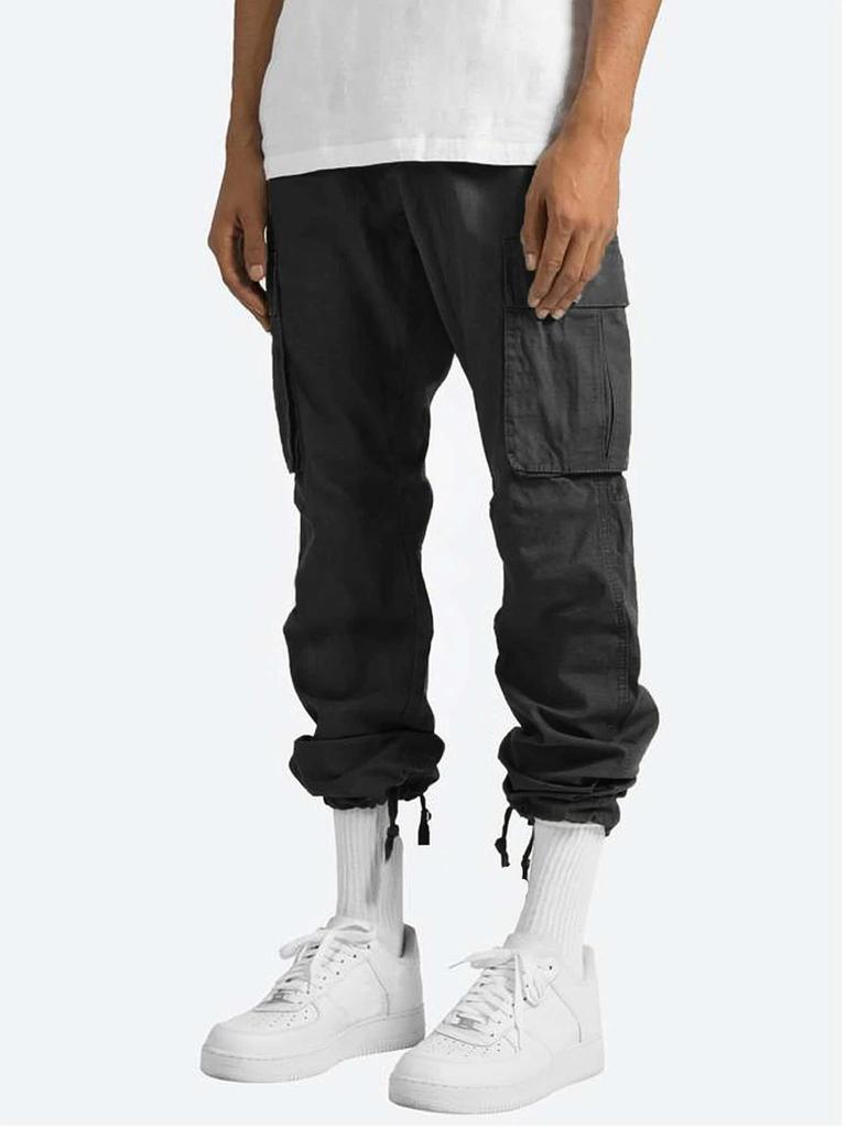 2025 Men's Summer Casual Workwear: Thin European & American Style Drawstring Multi-Pocket Pants