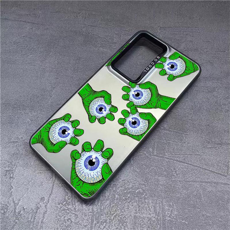 For Samsung S21 S23 S24 FE S25 S24 S23 S22 Ultra Plus Laser Phone Case Red Green Funny Eyes Shockproof Protective Back Covers
