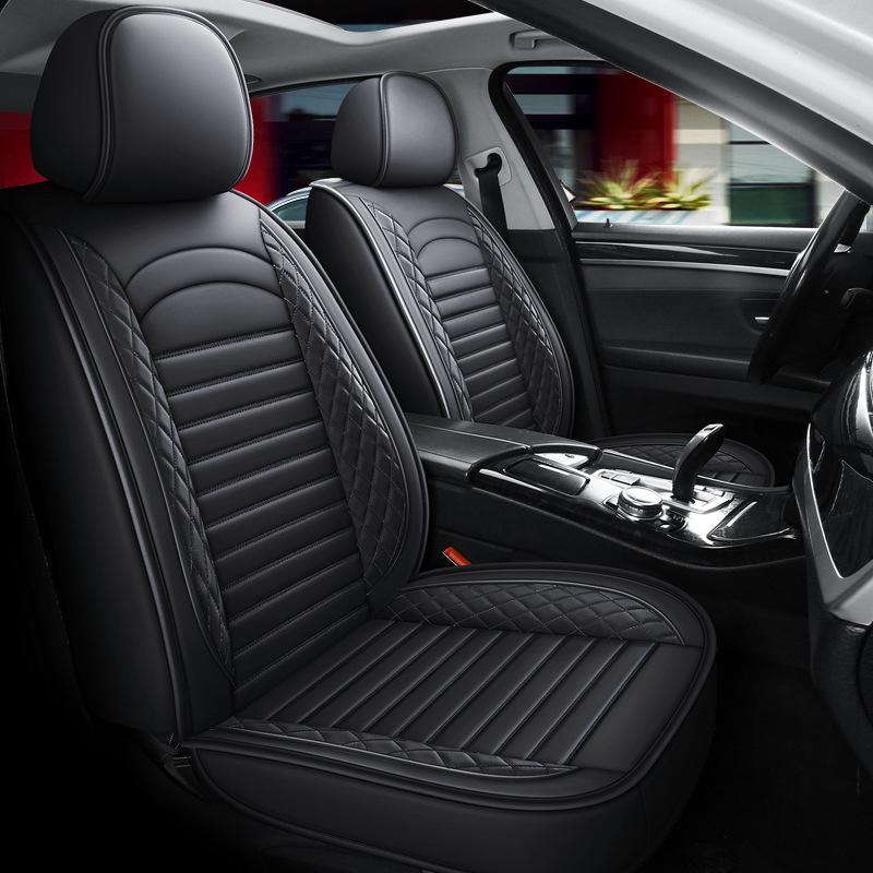 Universal Leather Car Seat Cushion - Five-Seater, Four Seasons, Full Coverage, Comfortable Style.