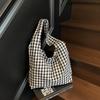 Plaid Canvas Bag Women's Large-capacity New Summer Versatile Shoulder Bag Lightweight Student Class Tote Bag