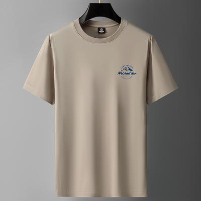 Summer Men's T-shirt Pure Cotton Solid Color Casual Round Neck Top Breathable Loose Thin T-shirt Short-sleeved