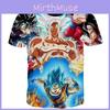 Summer Dragon Tee Ball Z Goku Super Saiyan 3d Print Casual Tshirt Men Top Women
