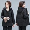 Winter new medium and old down cotton clothes women's thickened large size mother jacket hooded warm