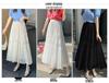 Women's Double-Sided Lace A-Line Pleated Long Flare Skirt for Autumn