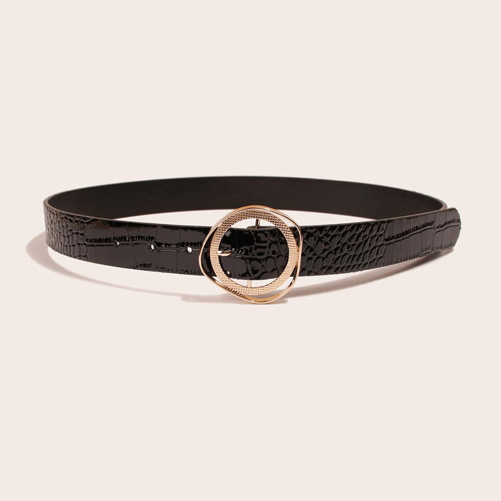 Sweet Womens Faux Leather Belt With Pattern And Alloy Buckle For Casual Wear