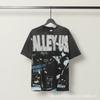 2025 Amerikanische trendige Marke Vall gewaschen alt bedrucktes kurzärmeliges Hip-Hop lockeres Streetwear-T-Shirt für Männer und Frauen