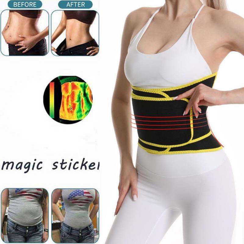 Double Layer Hook And Loop Waist Trainer Sports Waist Support Fitness Body Shaper For Yoga