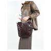 Cross-border leather whole tree paste hand scratching tannin real vegetable tanned cowhide tote bag handbag women's shoulder messenger bag bag