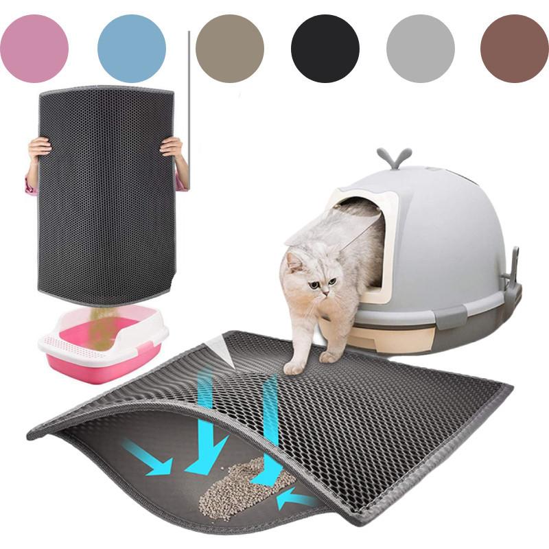 Litter Cat Mat Tray Mat Of Large Size Double Layer Honeycomb Waterproof Holes
