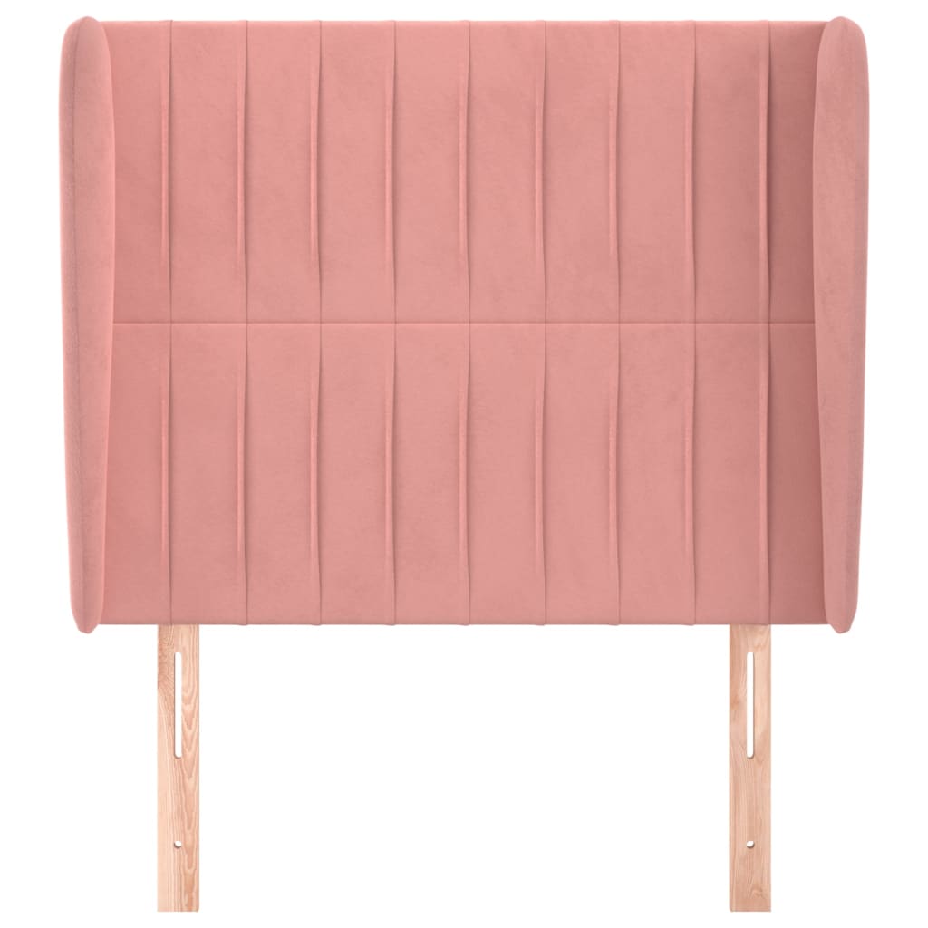 Headboard with Ears Pink 103 X 23 X 118 128 Cm Velvet