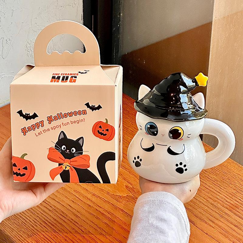 Birthday gift cute cat cup magic hat ceramic mug for girl girlfriend children Halloween gift