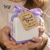 Small Paper Tags for Baking Boxes 100Pcs Thank You with String, Rectangular Gift Tags, Pre-Punched Vintage Style Labels Packaging Hole Hanging Wedding