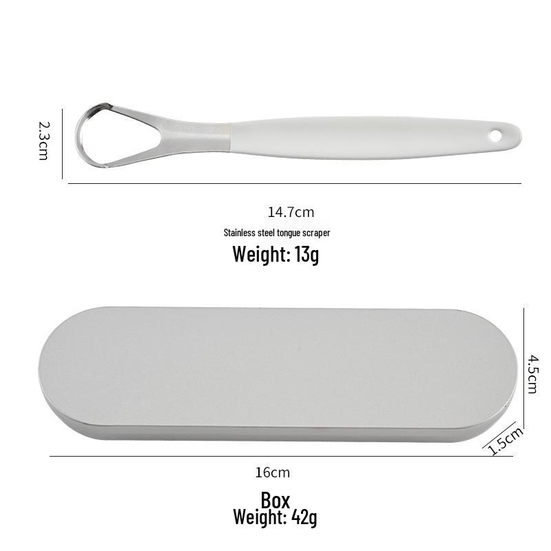 Stainless Steel Tongue Scraper - Removes Coating and Dirt for Adult Oral Hygiene