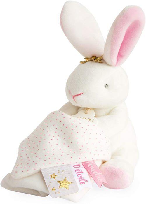 Doudou - Doudou Et Compagnie - Lapin Rose Fleurs - 10 Cm Pantin - Poudre De Perlidoudou