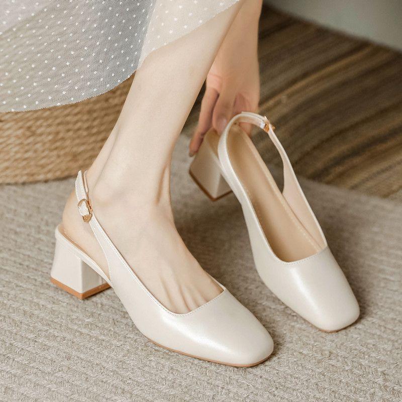 Szpilki Damskie Buty na Obcasie Eleganckie Średni Obcas Czubek Pojedyncze Buty Wygodne Biurowe Damskie Buty Pasek z Klamrą