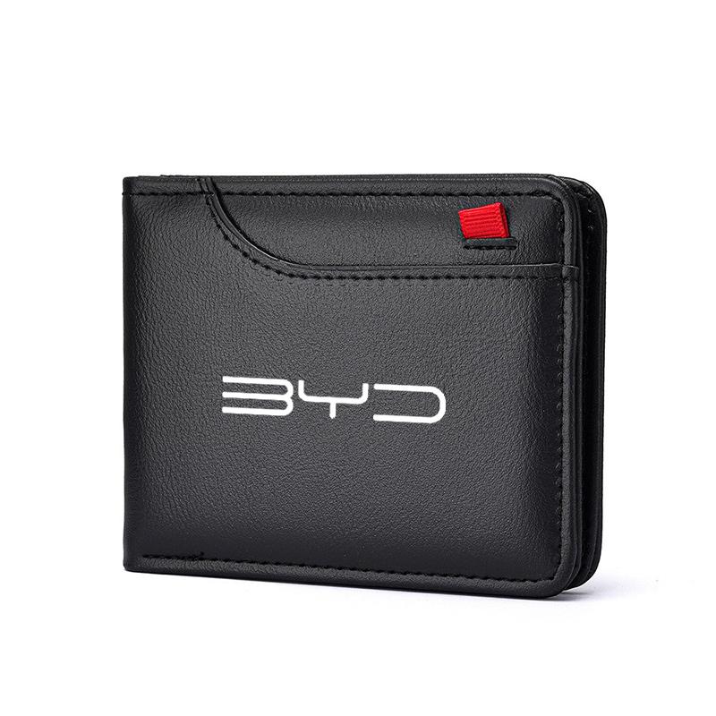 

For BYD Song Plus Atto 3 Han EV Tang DM Qin Seal Dolphin Multi Car Wallet ID Credit Card Purse Leather Storage Key Case Accessor