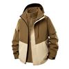 Outdoor Three-In-One Waterproof and Windproof Jacket with Color-Matching Removable Hood Jacket