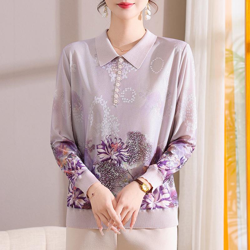 2026 Spring/Autumn Fashionable, Age-Reducing Top for Middle-Aged/Elderly Women - New Style for a Sophisticated Look