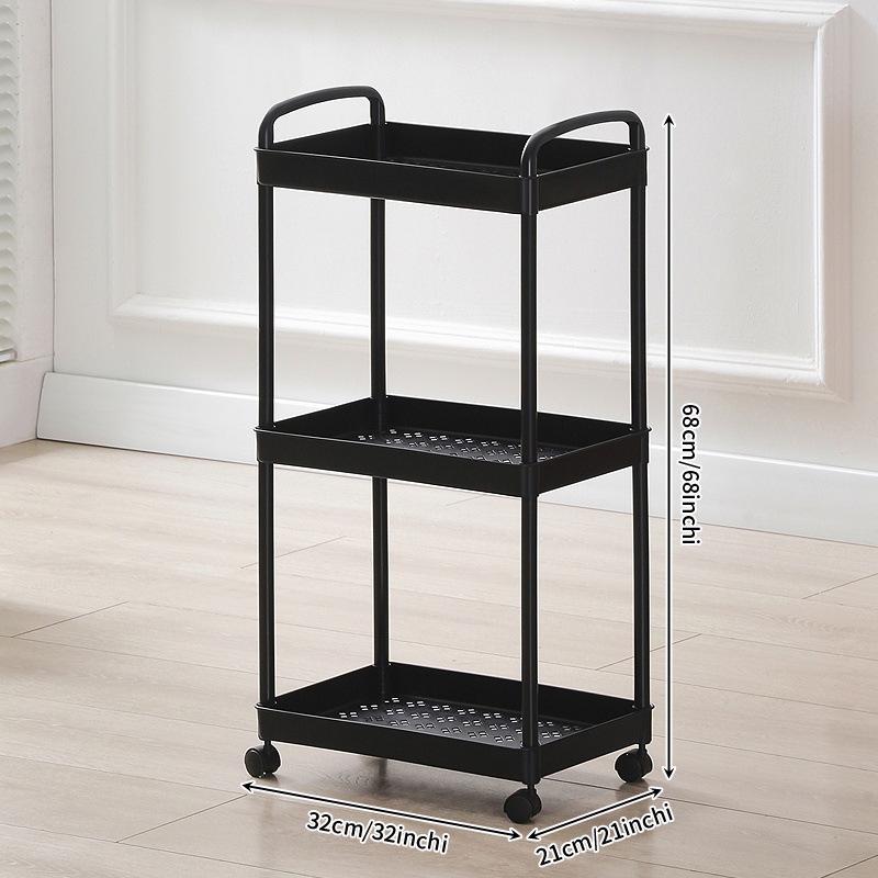 Compact Multi-layer Movable Storage Rack for Bathroom and Snacks