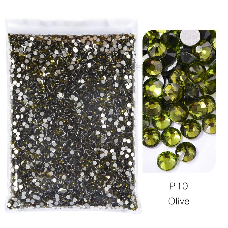P1-70 Ordinary Color Large Packaging Glass Flat Bottom Diamond Rhinestone Nail Diamond Diy Crystal Mobile Phone Case Beauty Jewelry Accessories