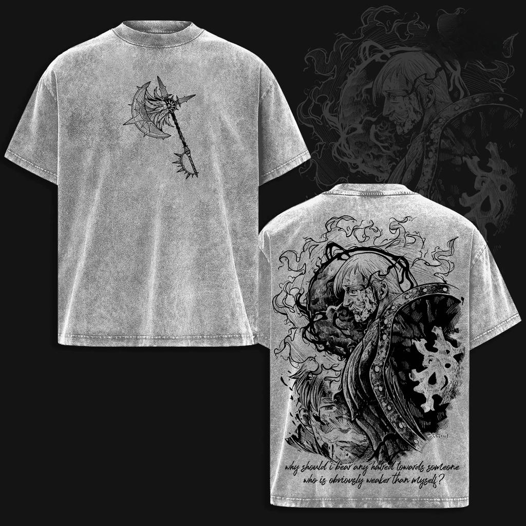 T-shirt Les Sept Péchés Capitaux Escanor T-shirt Imprimé Vêtements pour Hommes Y2k Lavé Oversize Manches Courtes T-shirts Polyester Hauts
