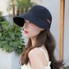 Plain Sun Hat Spring And Summer UV Sun Protection   Black Large Brim Hat Fishing Climbing Beach Style