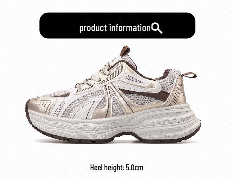 Baskets décontractées respirantes pour femmes de style coréen printemps 2025 avec semelles épaisses