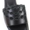 Hermes Sandals Frog Chaine d'Ancre Leather Flats Black Leather Women 36.5 Used