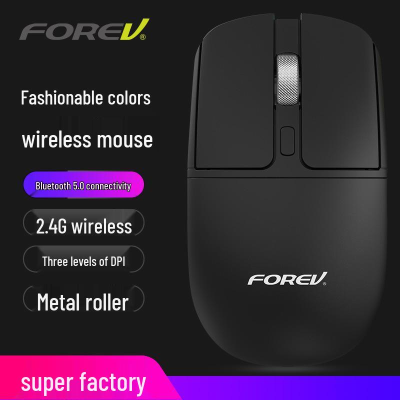 FV-386 Dual Mode Silent Metal Mouse: Wireless 2.4G + Bluetooth for Laptop/Desktop