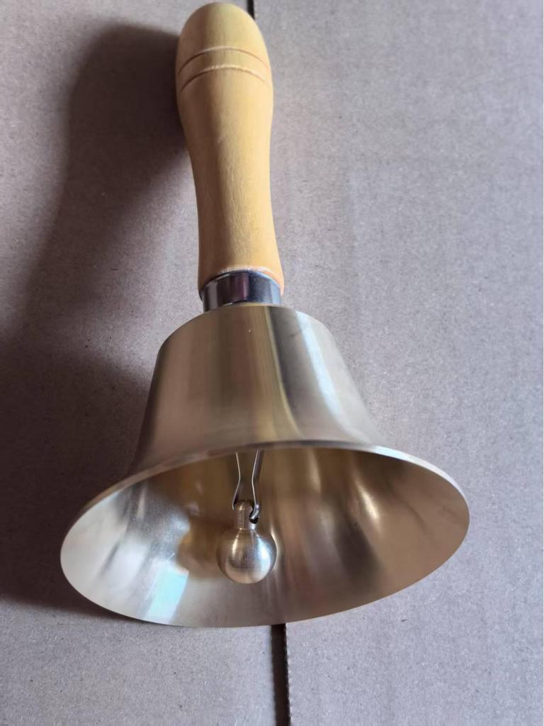 8CM Copper Handbell with Wooden Handle - Ideal for Teaching, Classroom, Pets, or Christmas